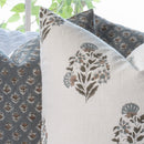Aster Floral Block Printed Pillow Cover | Blue