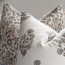 Briar Floral Block Printed Pillow Cover | Blue, Brown, Green by Apartment No.3