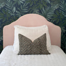 Aster Floral Block Printed Pillow Cover | Blue, Brown | Lumbar by Apartment No.3