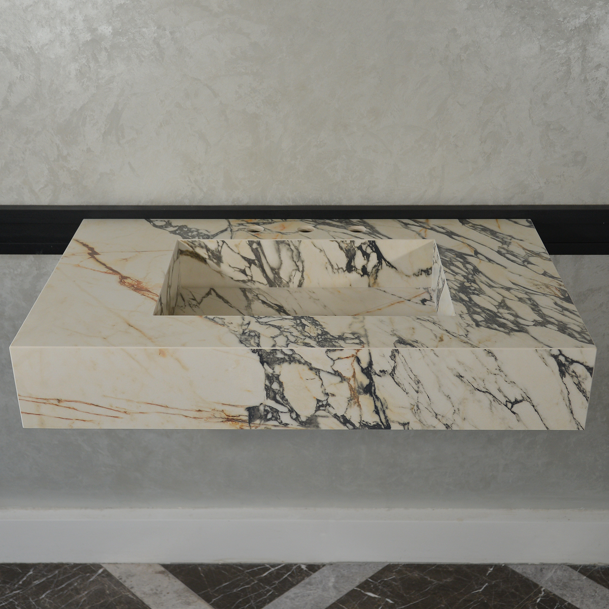 Gold Engineered Porcelain Sink - Handcrafted Materia Corchia, photo 5 of 11