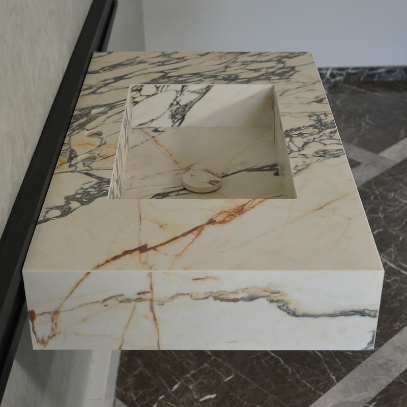 Gold Engineered Porcelain Sink - Handcrafted Materia Corchia, photo 6 of 11