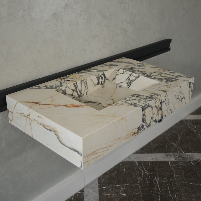 Gold Engineered Porcelain Sink - Handcrafted Materia Corchia, photo 7 of 11