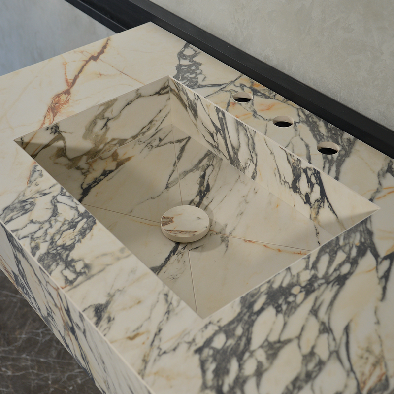 Gold Engineered Porcelain Sink - Handcrafted Materia Corchia, photo 8 of 11