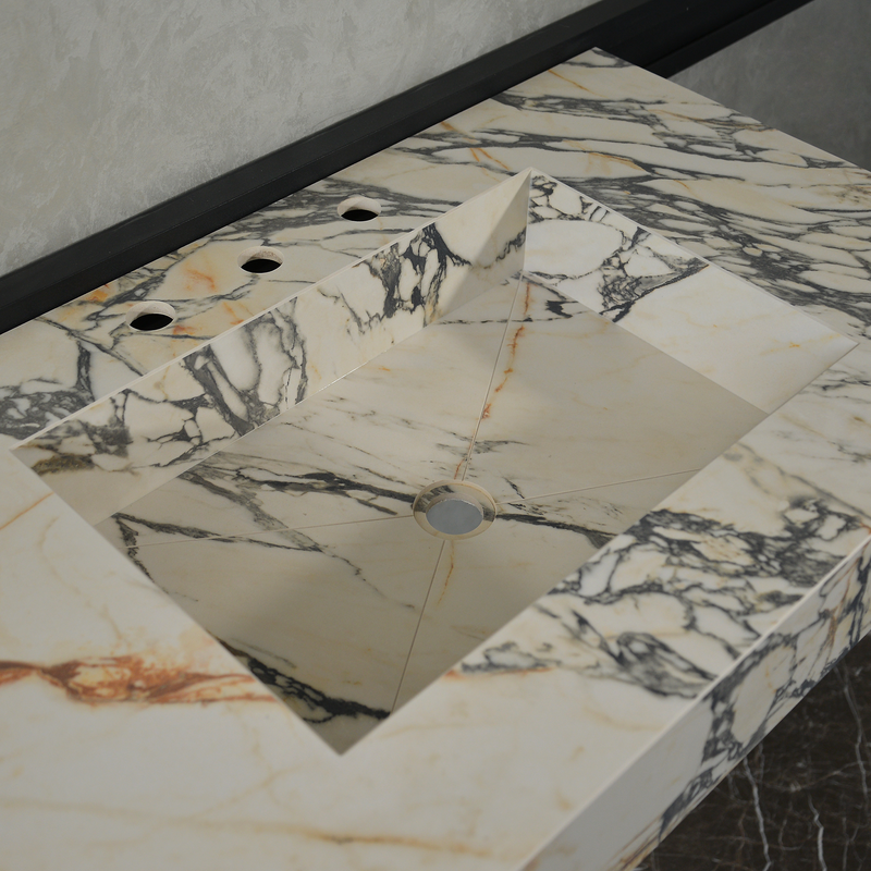 Gold Engineered Porcelain Sink - Handcrafted Materia Corchia, photo 9 of 11