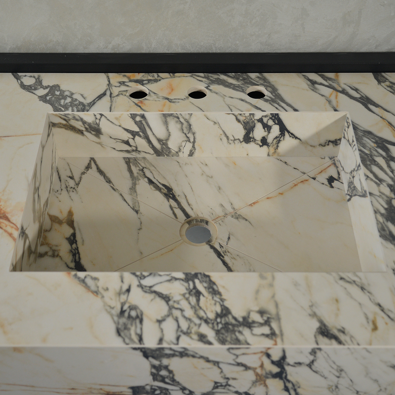 Gold Engineered Porcelain Sink - Handcrafted Materia Corchia, photo 10 of 11