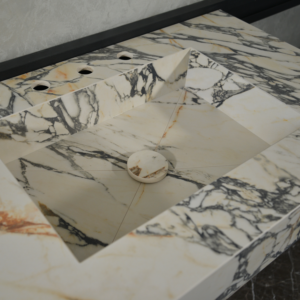 Gold Engineered Porcelain Sink - Handcrafted Materia Corchia, photo 11 of 11