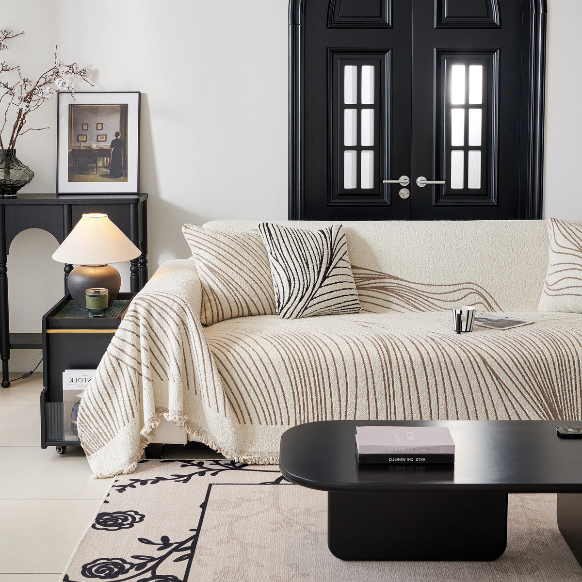 Cozy Striped Sofa Throw Blanket L Shaped Sectional Couch Covers Luxury Throws for Sofas, photo 40 of 40