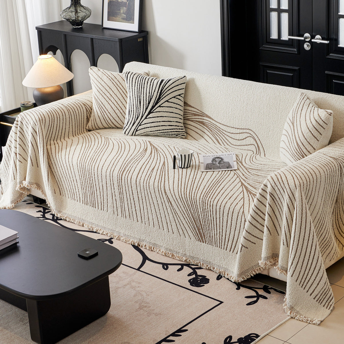 Cozy Striped Sofa Throw Blanket L Shaped Sectional Couch Covers Luxury Throws for Sofas, photo 35 of 40