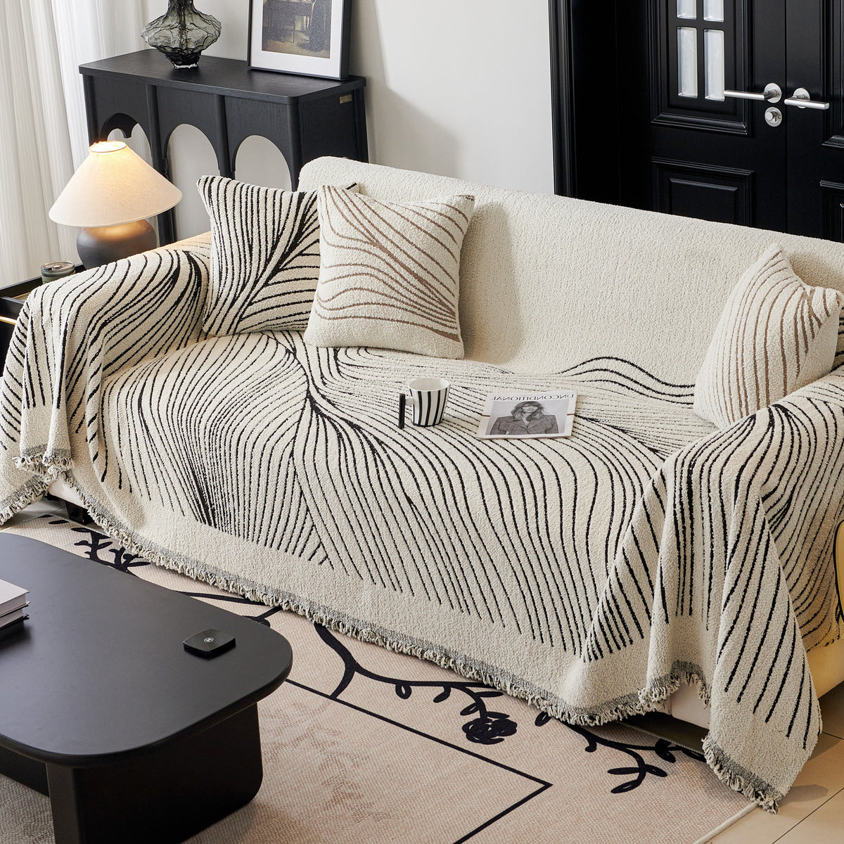 Cozy Striped Sofa Throw Blanket L Shaped Sectional Couch Covers Luxury Throws for Sofas, photo 36 of 40