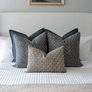 Aster Floral Block Printed Pillow Cover | Blue by Apartment No.3
