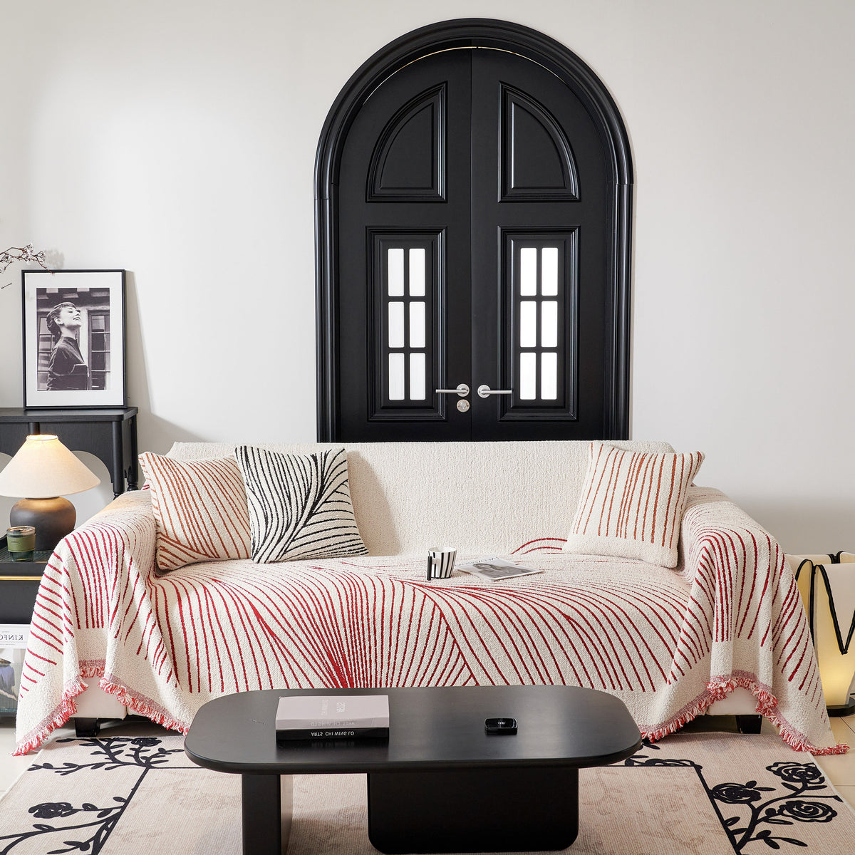 Cozy Striped Sofa Throw Blanket L Shaped Sectional Couch Covers Luxury Throws for Sofas, photo 13 of 40