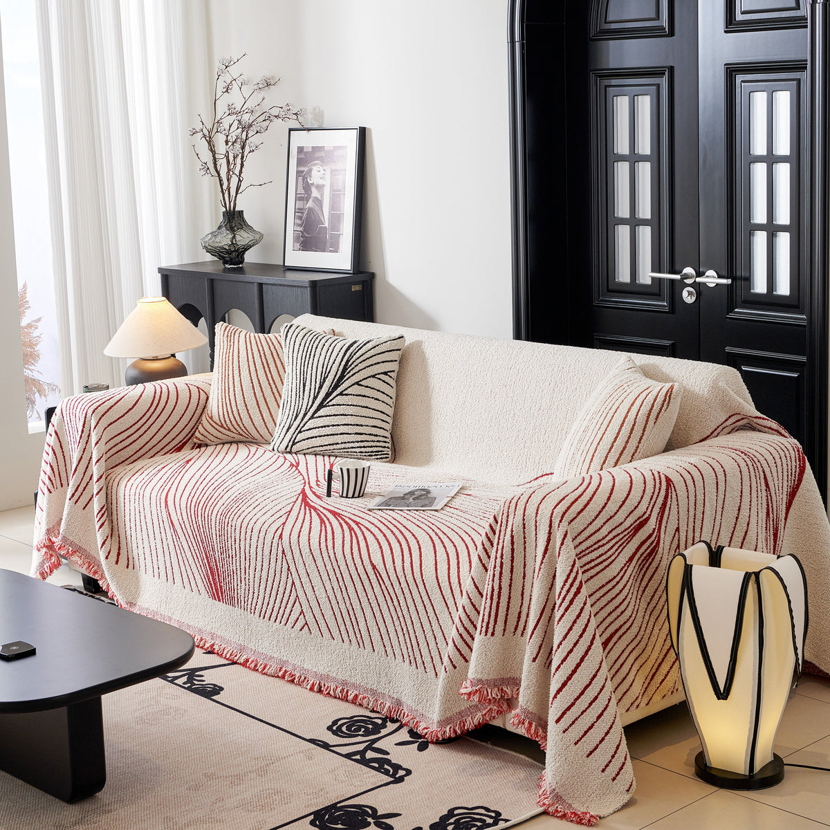 Cozy Striped Sofa Throw Blanket L Shaped Sectional Couch Covers Luxury Throws for Sofas, photo 17 of 40