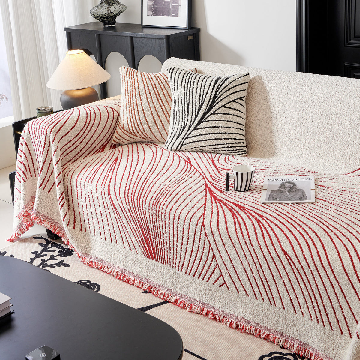 Cozy Striped Sofa Throw Blanket L Shaped Sectional Couch Covers Luxury Throws for Sofas, photo 22 of 40