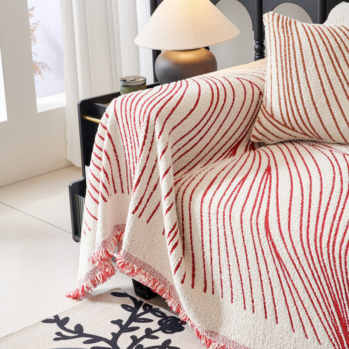 Cozy Striped Sofa Throw Blanket L Shaped Sectional Couch Covers Luxury Throws for Sofas, photo 23 of 40