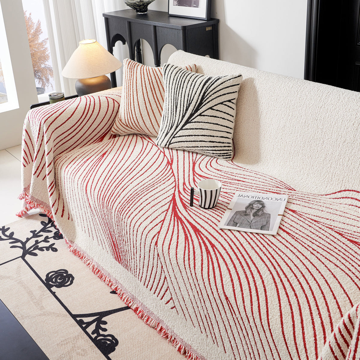 Cozy Striped Sofa Throw Blanket L Shaped Sectional Couch Covers Luxury Throws for Sofas, photo 24 of 40