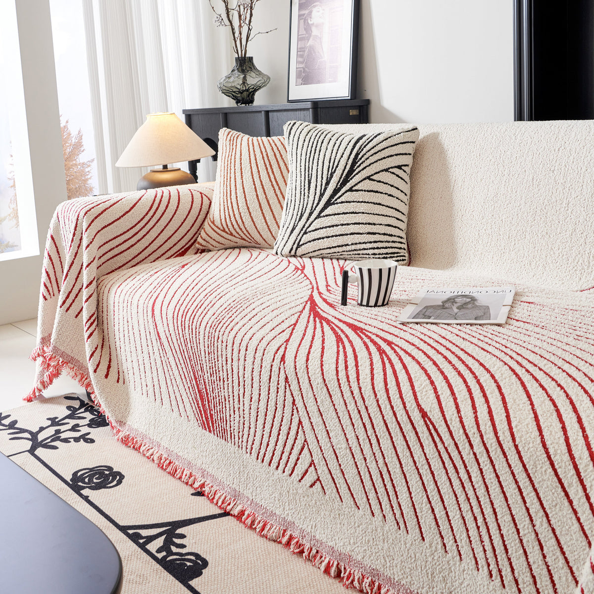 Cozy Striped Sofa Throw Blanket L Shaped Sectional Couch Covers Luxury Throws for Sofas, photo 26 of 40