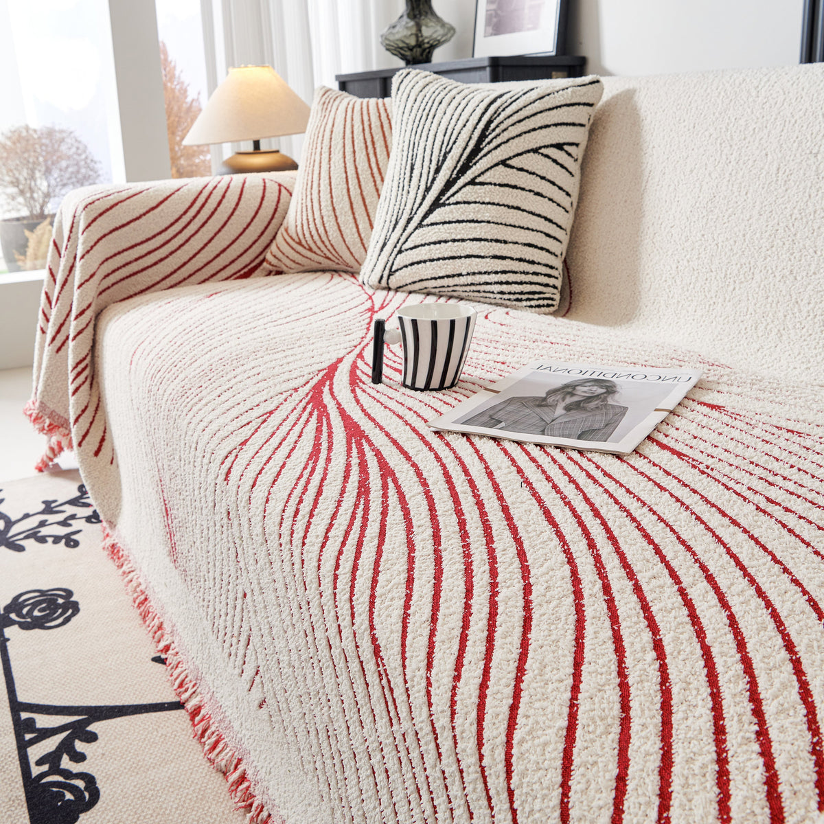 Cozy Striped Sofa Throw Blanket L Shaped Sectional Couch Covers Luxury Throws for Sofas, photo 29 of 40