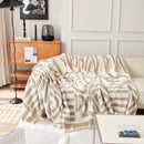 Chenille Geometric Sofa Throw Blanket, Boho Washable Furniture Throw Covers for Sofa