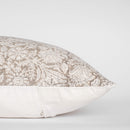 Sienna Floral Block Printed Pillow Cover | Light Brown