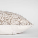 Sienna Floral Block Printed Pillow Cover | Light Brown