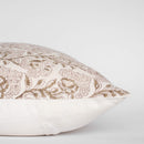 Magnolia Floral Block Printed Pillow Cover | Burgundy, Mustard