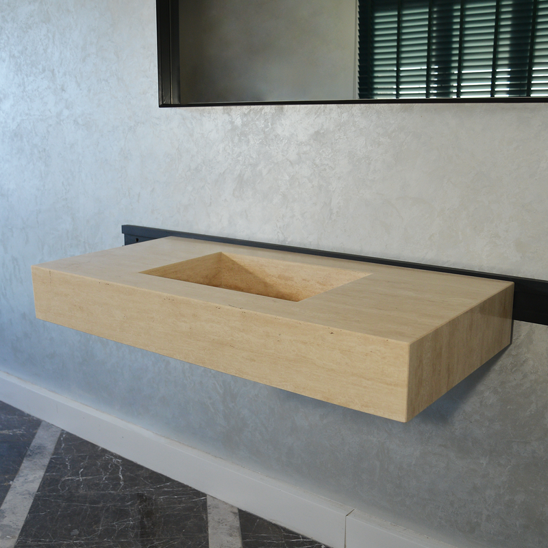 Handcrafted Travertine Bathroom Sink - Premium Durable Natural Stone, photo 2 of 10