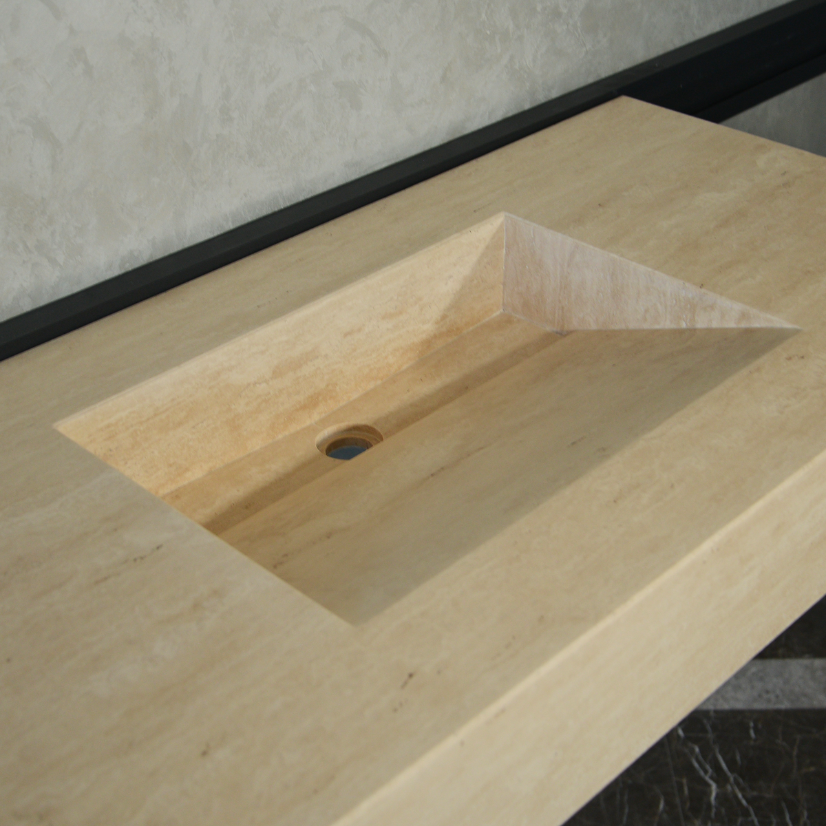 Handcrafted Travertine Bathroom Sink - Premium Durable Natural Stone, photo 8 of 10