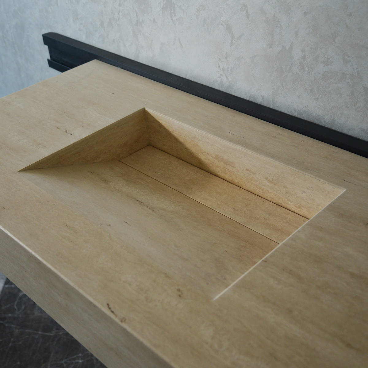 Handcrafted Travertine Bathroom Sink - Premium Durable Natural Stone, photo 7 of 10
