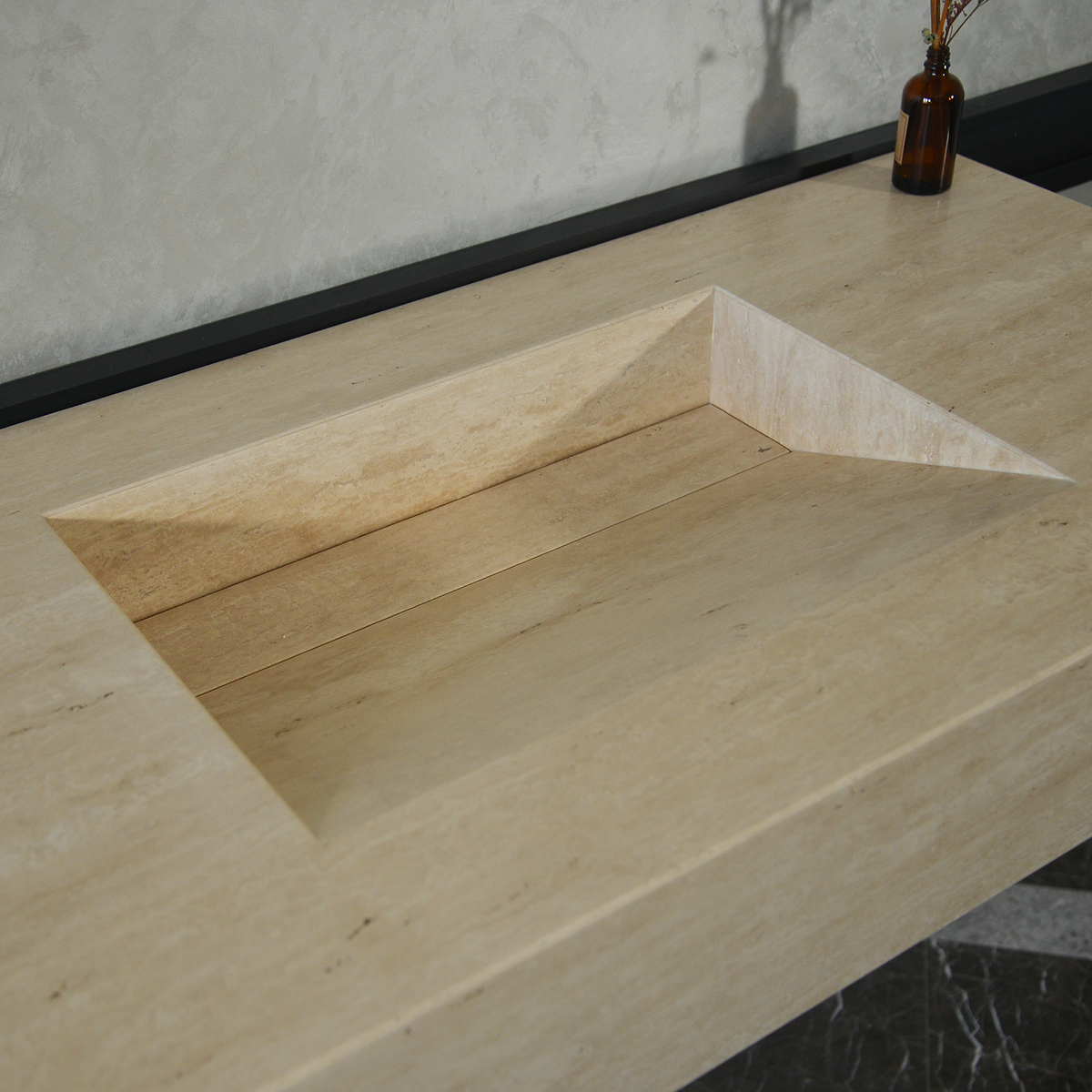 Handcrafted Travertine Bathroom Sink - Premium Durable Natural Stone, photo 6 of 10