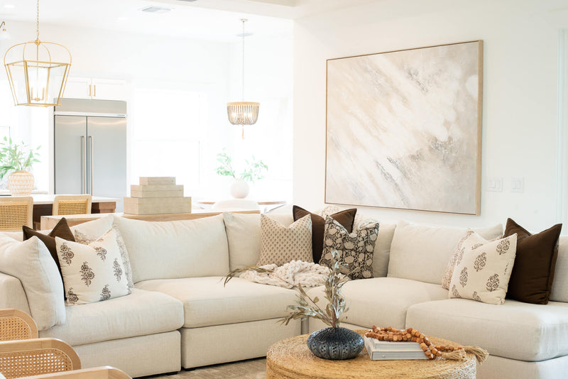 Tierra Block Printed Pillow Cover | Brown