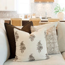 Sienna Floral Block Printed Pillow Cover | Light Brown by Apartment No.3