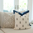 Ochre Floral Block Printed Pillow Cover | Mustard