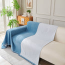 Solid Color Chenille Sofa Throw Blanket, Cozy & Easy Care Fringed Furniture Protector