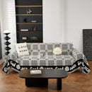 Chenille Houndstooth Sofa Throw Cover, Scratch Proof Cozy Throw Blankets for Couch by Slipcover KAS™