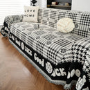 Chenille Houndstooth Sofa Throw Cover, Scratch Proof Cozy Throw Blankets for Couch by Slipcover KAS™