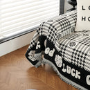 Chenille Houndstooth Sofa Throw Cover, Scratch Proof Cozy Throw Blankets for Couch by Slipcover KAS™
