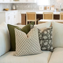 Auburn Floral Block Printed Pillow Cover | Brown