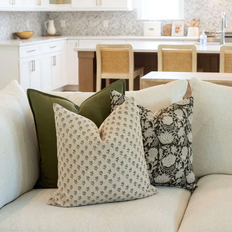 Tierra Block Printed Pillow Cover | Brown