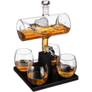Swordfish & Sailfish Wine &Whiskey Decanter Dispenser and 4 Liquor Glasses - Fishing & Boat Decanter & Glass Set - Fishing Gifts for Men Bourbon & Scotch Decanter for Alcohol - Fisherman Gifts for Dad