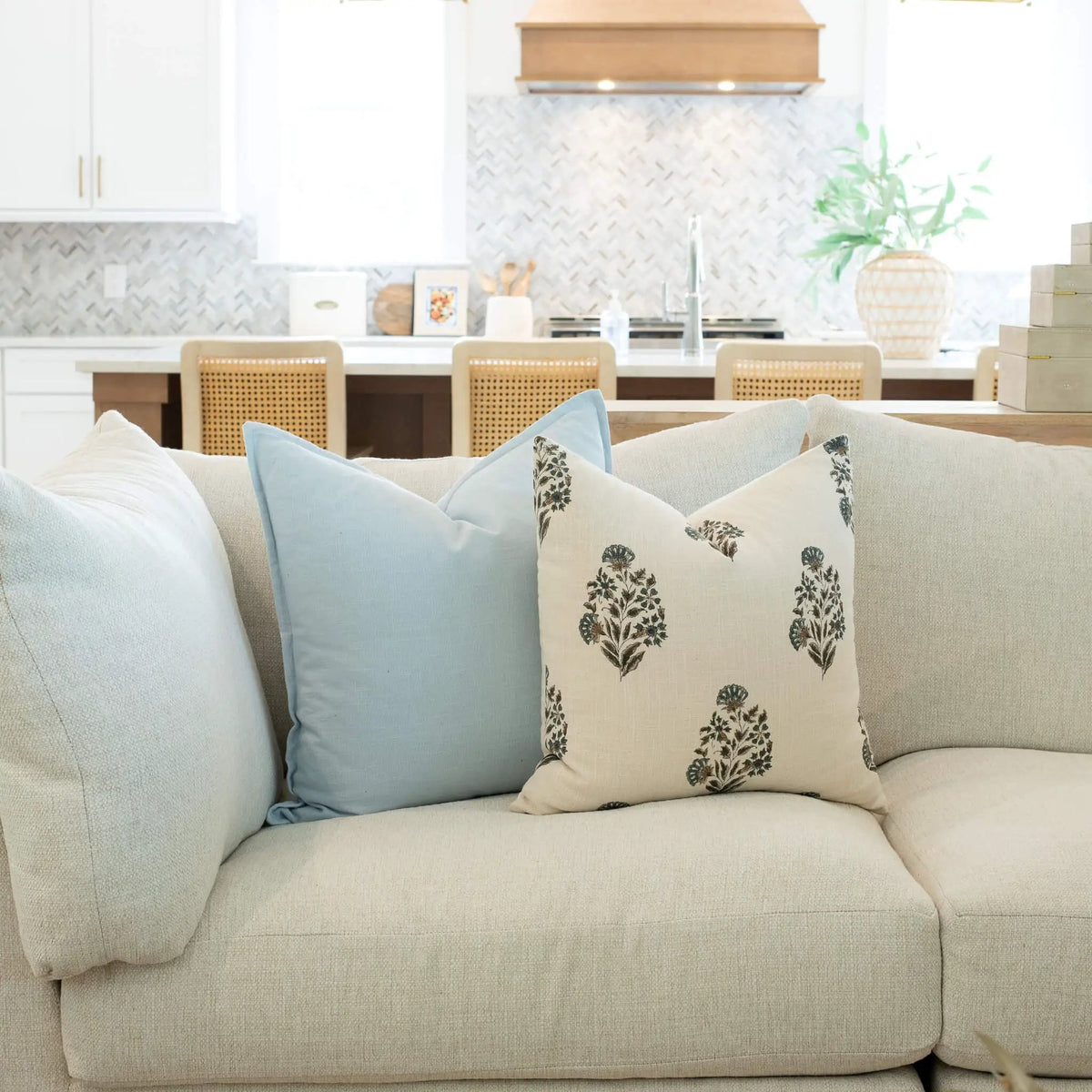Celeste Solid Pillow Cover | Light Blue, photo 3 of 7