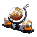 Gold Etched Whiskey Decanter Set Globe With 2 Gold Etched Globe Whisky Glasses Perfect For A Birthda by The Wine Savant