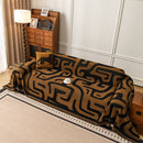 Modern Boho Chenille Sofa Cover Throw Blanket, Abstract Geometric Pattern Couch Cover