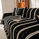 Boho Couch Throw Blanket with Textured Stripes, Sofa Cover for Living Room Decor