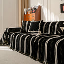 Boho Couch Throw Blanket with Textured Stripes, Sofa Cover for Living Room Decor