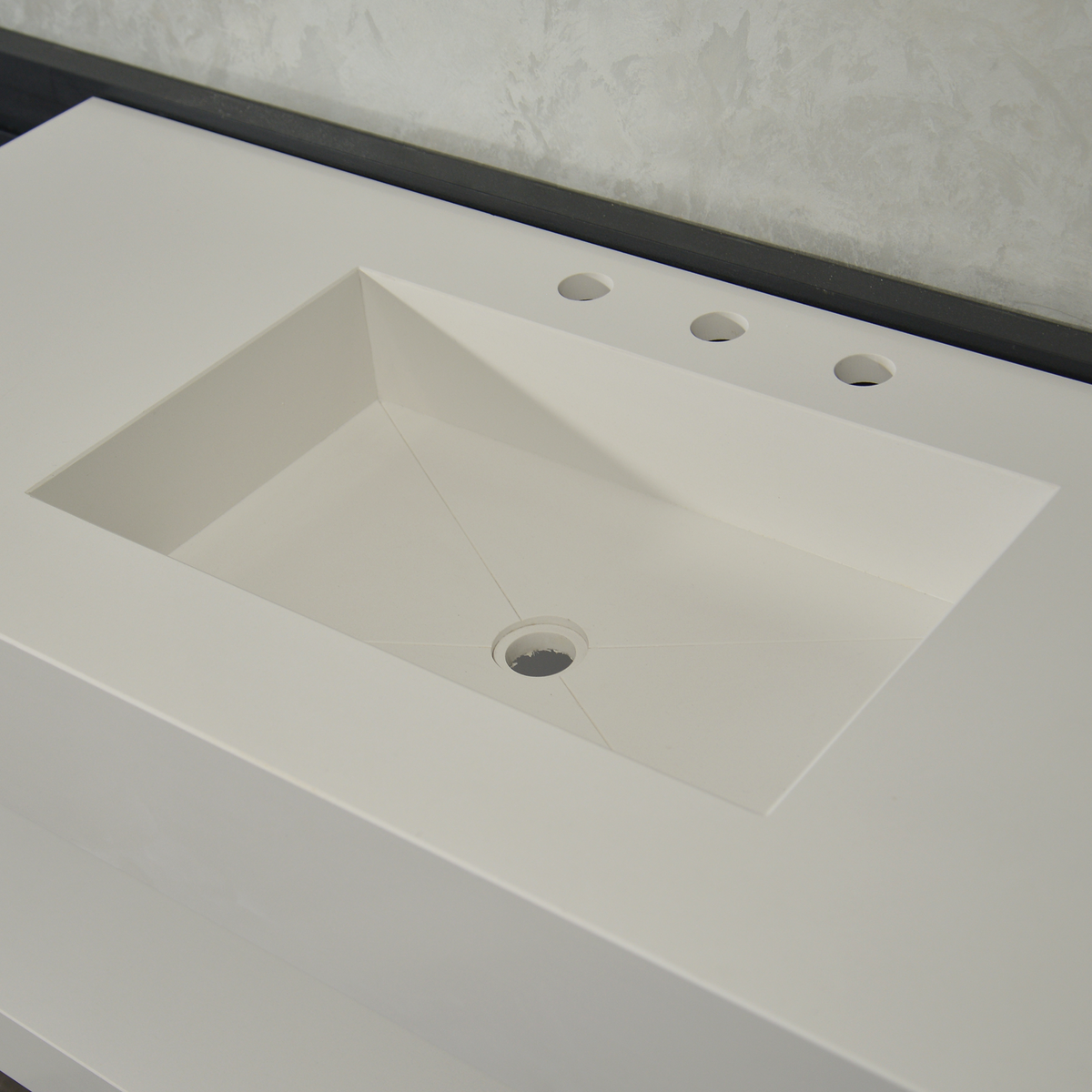 Handcrafted White Polished Engineered Quartz Sink With Shelf, photo 11 of 11