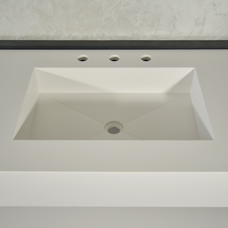 Custom Quartz Sink With Shelf, Bathroom Sink With Matching Shelf, Bathroom Vanity With Shelf, Bathroom Vanity With Single Sink, Vessel