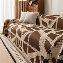Modern Chenille Bold Abstract Pattern Sofa Cover, Artistic Decorative Furniture Cover