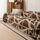Modern Chenille Bold Abstract Pattern Sofa Cover, Artistic Decorative Furniture Cover