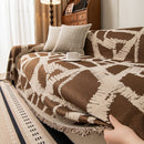 Modern Chenille Bold Abstract Pattern Sofa Cover, Artistic Decorative Furniture Cover