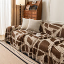 Modern Chenille Bold Abstract Pattern Sofa Cover, Artistic Decorative Furniture Cover
